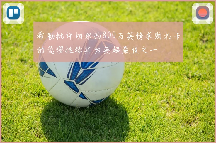 希勒批评切尔西800万英镑求购扎卡的荒谬性称其为英超最佳之一